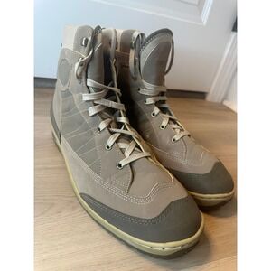 Simms Mens Tan Grey Wading Boots High Top Fly Fishing Shoes Size 14